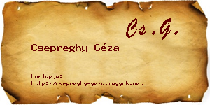 Csepreghy Géza névjegykártya